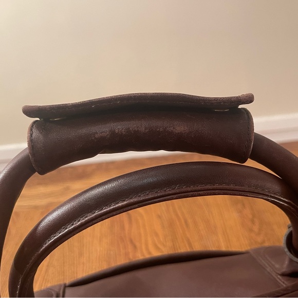 Vintage COACH Chocolate Brown Leather Cabin Weekender Duffel Travel Shoulder Bag - Picture 4 of 15